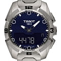 Tissot Tissot T-Touch Expert Solar T091.420.44.041.00 T Touch T0914204404100 кварцевые мужские часы синий циферблат, браслет титановый — вид спереди