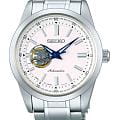 Seiko Seiko Selection SCVE049  SCVE049 механические мужские часы белый циферблат, браслет нержавеющая сталь — вид спереди
