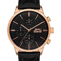 Slazenger Slazenger Multifunction SL.09.2124.2.04  SL.09.2124.2.04 кварцевые мужские часы  черный циферблат, браслет кожаный — вид спереди