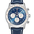 Breitling Breitling Navitimer B01 Chronograph 46 AB0127211C1P1  AB0127211C1P1 механические мужские часы синий циферблат, браслет кожаный — вид спереди