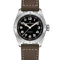 Hamilton Hamilton Khaki Field Expedition Auto H70225830  H70225830 механические мужские часы черный циферблат, браслет кожаный — вид спереди