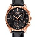 Tissot Tissot Vintage Chronograph 18K Gold T920.417.76.441.00  T9204177644100 кварцевые мужские часы  черный циферблат, браслет кожаный — вид спереди