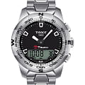 Tissot Tissot T-Touch II Stainless Steel T047.420.11.051.00 T Touch T0474201105100 кварцевые мужские часы черный циферблат, браслет нержавеющая сталь — вид спереди
