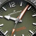 Hamilton Hamilton Khaki Navy Frogman Auto H77455360 мужские часы зеленый циферблат на запястье
