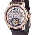 Earnshaw Earnshaw Longitude ES-8063-02  ES-8063-02 механические мужские часы розовый циферблат, браслет кожаный — вид спереди