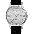 Jacques Lemans Jacques Lemans London Solar 1-1624A  1-1624A кварцевые мужские часы серебристый циферблат, браслет кожаный — вид спереди