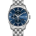 Hamilton Hamilton Jazzmaster Auto Chrono H32586141  H32586141 механические мужские часы синий циферблат, браслет нержавеющая сталь — вид спереди