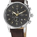 Jacques Lemans Jacques Lemans 1-1844ZJ  1-1844ZJ кварцевые мужские часы черный циферблат, браслет кожаный — вид спереди