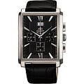 Orient Orient TVAA003B (FTVAA003B)  FTVAA003B  мужские часы черный циферблат, браслет кожа + текстиль — вид спереди