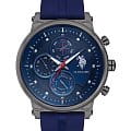 U.S. Polo Assn. U.S. Polo Assn. Crossing USPA1008-05  USPA1008-05 кварцевые мужские часы синий циферблат, браслет силикон — вид спереди