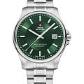 Swiss Military by Chrono Swiss Military by Chrono Сверхточные SM30200.31  SM30200.31 кварцевые мужские часы зеленый циферблат, браслет нержавеющая сталь — вид спереди