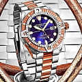 Stuhrling Stuhrling Aquadiver 1005.04 механические мужские часы часы крупный план синий циферблата