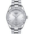 Tissot Tissot PR 100 Sport Chic T101.910.11.036.00 PR 100 Sport Chic T1019101103600 кварцевые женские часы белый циферблат, браслет нержавеющая сталь — вид спереди