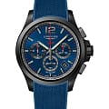 Longines Longines Conquest V.H.P. L3.717.2.96.9  L37172969 кварцевые мужские часы синий циферблат, браслет каучук — вид спереди