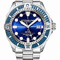 Stuhrling Stuhrling Aquadiver 1005.01  1005.01 механические мужские часы  синий циферблат, браслет нержавеющая сталь — вид спереди