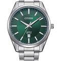 Citizen Citizen Basic BI1031-51Z  BI1031-51Z кварцевые мужские часы зеленый циферблат, браслет нержавеющая сталь — вид спереди
