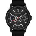 U.S. Polo Assn. U.S. Polo Assn. Crossing USPA1098-04  USPA1098-04 кварцевые мужские часы черный циферблат, браслет силикон — вид спереди