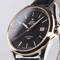 Swiss Military by Chrono Swiss Military by Chrono Automatic Collection SMA34085.17,  швейцария мужские часы на браслете кожаный боковой вид