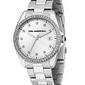 Karl Lagerfeld Karl Lagerfeld Round Essentials R0553101510  R0553101510 кварцевые женские часы серебристый циферблат, браслет нержавеющая сталь — вид спереди