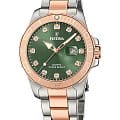 Festina Festina Boyfriend F20505/4  F20505/4 кварцевые женские часы зеленый циферблат, браслет сталь c pvd покрытием — вид спереди