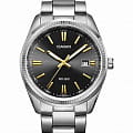 Casio Casio Collection MTP-1302D-1A2VDF (MTP-1302D-1A2)  MTP-1302D-1A2 кварцевые мужские часы черный циферблат, браслет нержавеющая сталь — вид спереди