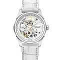 Hamilton Hamilton Jazzmaster Skeleton Lady Auto H32405811  H32405811 механические женские часы белый циферблат, браслет каучук — вид спереди