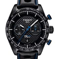 Tissot Tissot PRS 516 Automatic Chronograph T100.427.36.201.00 PRS 516 T1004273620100 механические мужские часы черный циферблат, браслет кожаный — вид спереди