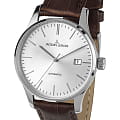 Jacques Lemans Jacques Lemans Classic 1-2073B  1-2073B механические мужские часы серебристый циферблат, браслет кожаный — вид спереди