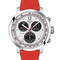 Tissot Tissot PRC 200 Chronograph T114.417.17.037.02 PRC 200 T1144171703702 кварцевые мужские часы белый циферблат, браслет каучук — вид спереди