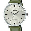 Casio Casio Collection MTP-VT01L-3BUDF (MTP-VT01L-3B)  MTP-VT01L-3B кварцевые мужские часы серебристый циферблат, браслет кожаный — вид спереди