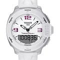 Tissot Tissot T-Race Touch T081.420.17.017.00 T Race T0814201701700 кварцевые мужские часы  белый циферблат, браслет каучук — вид спереди