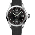 Longines Longines Conquest V.H.P.  L3.716.4.66.9  L37164669 кварцевые мужские часы черный циферблат, браслет каучук — вид спереди