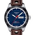 Tissot Tissot PRS 516 Powermatic 80 T100.430.16.041.00 PRS 516 T1004301604100 механические мужские часы синий циферблат, браслет кожаный — вид спереди