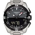 Tissot Tissot T-Touch Expert Solar T091.420.44.081.00 T Touch T0914204408100 кварцевые мужские часы  черный циферблат, браслет титановый — вид спереди