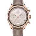 Omega Omega Speedmaster 38 324.68.38.50.02.003  32468385002003 механические женские часы серебристый циферблат, браслет кожаный — вид спереди