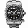 Breitling Breitling Emergency E76325221B1E1  E76325221B1E1 кварцевые мужские часы черный циферблат, браслет титановый — вид спереди