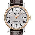 Tissot Tissot Bridgeport Powermatic 80 T097.407.26.033.00 Bridgeport T0974072603300 механические мужские часы белый циферблат, браслет кожаный — вид спереди