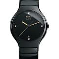 Rado Rado True R27653752  R27653752 кварцевые мужские часы черный циферблат, браслет высокотехнологичная плазменная керамика — вид спереди