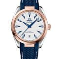 Omega Omega Seamaster Aqua Terra 220.22.38.20.02.001 Aqua Terra 22022382002001 механические мужские часы белый циферблат, браслет каучук — вид спереди