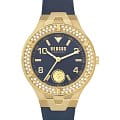  Versus Versace VSPVO0220  VSPVO0220 кварцевые женские часы синий циферблат, браслет кожаный — вид спереди