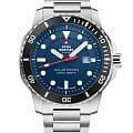 Swiss Military by Chrono Swiss Military by Chrono Solar Power SMS34102.02  SMS34102.02 кварцевые мужские часы синий циферблат, браслет нержавеющая сталь — вид спереди