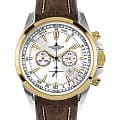 Jacques Lemans Jacques Lemans 1-1830G  1-1830G кварцевые мужские часы серебристый циферблат, браслет кожаный — вид спереди