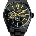 Orient Orient Star RE-AV0129B  RE-AV0129B механические мужские часы черный циферблат, браслет нержавеющая сталь с pvd-покрытием — вид спереди