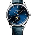 Longines Longines Master Collection L2.919.4.97.0  L29194970 механические мужские часы синий циферблат, браслет кожаный — вид спереди