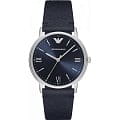 Emporio Armani Emporio Armani AR11012  AR11012 кварцевые мужские часы синий циферблат, браслет кожаный — вид спереди