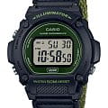 Casio Casio Collection W-219HB-3AVDF (W-219HB-3A)  W-219HB-3AVDF кварцевые мужские часы зеленый циферблат, браслет тканевый — вид спереди