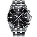 Certina Certina DS First C014.417.44.081.00 DS First C0144174408100 кварцевые мужские часы черный циферблат, браслет титановый — вид спереди