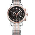 Swiss Military by Chrono Swiss Military by Chrono SM34052.06  SM34052.06 кварцевые мужские часы черный циферблат, браслет  — вид спереди
