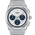 Tissot Tissot PRX Automatic Chronograph T137.427.11.011.01  T1374271101101 механические мужские часы  белый циферблат, браслет нержавеющая сталь — вид спереди