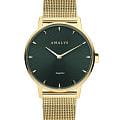 Amalys Amalys Baker AMW-173  AMW-173 кварцевые женские часы зеленый циферблат, браслет нержавеющая сталь с pvd-покрытием — вид спереди